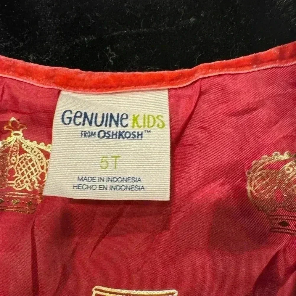 Genuine kids from OSHKOSH girls black velvet moto jacket size 5T